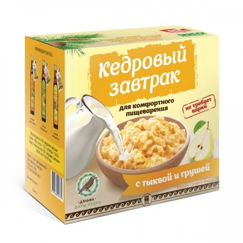 Купить Завтрак кедровый для комфортного пищеварения с тыквой и грушей  г. Орехово-Зуево  